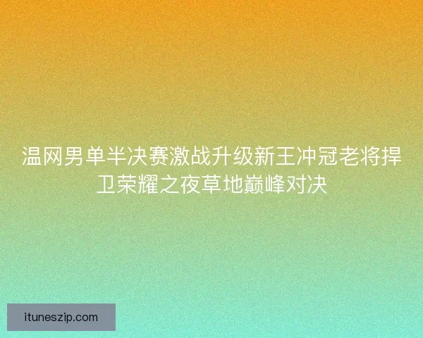 温网男单半决赛激战升级新王冲冠老将捍卫荣耀之夜草地巅峰对决