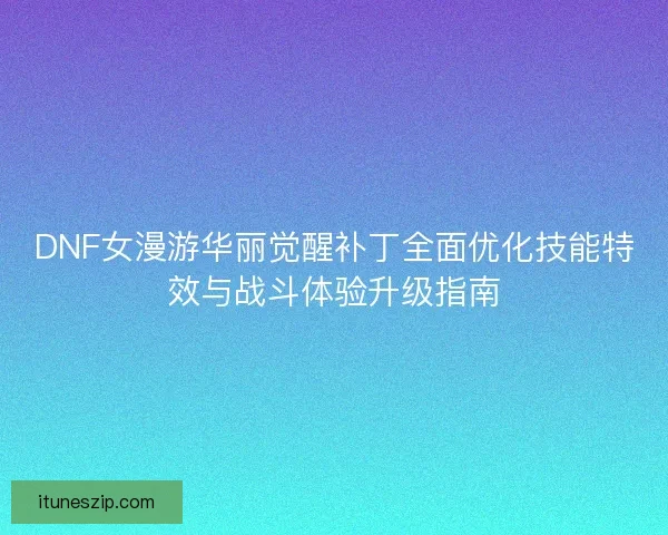 DNF女漫游华丽觉醒补丁全面优化技能特效与战斗体验升级指南