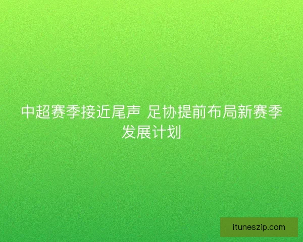 中超赛季接近尾声 足协提前布局新赛季发展计划