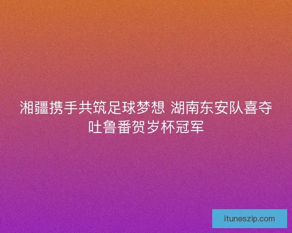 湘疆携手共筑足球梦想 湖南东安队喜夺吐鲁番贺岁杯冠军