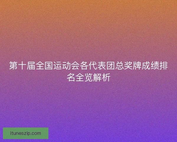 第十届全国运动会各代表团总奖牌成绩排名全览解析
